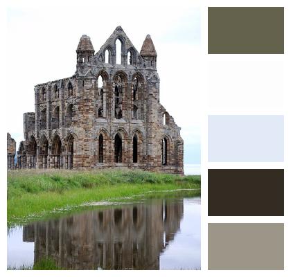 Architecture Whitby Abbey Pond Image